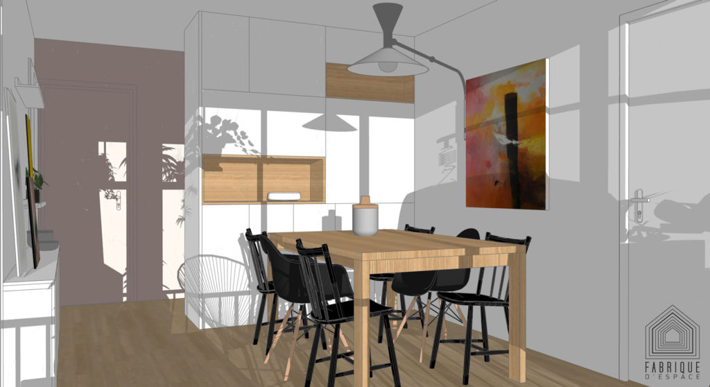 Projet de rénovation, conception sur mesure de mobilier adapté à l'espace et au besoin